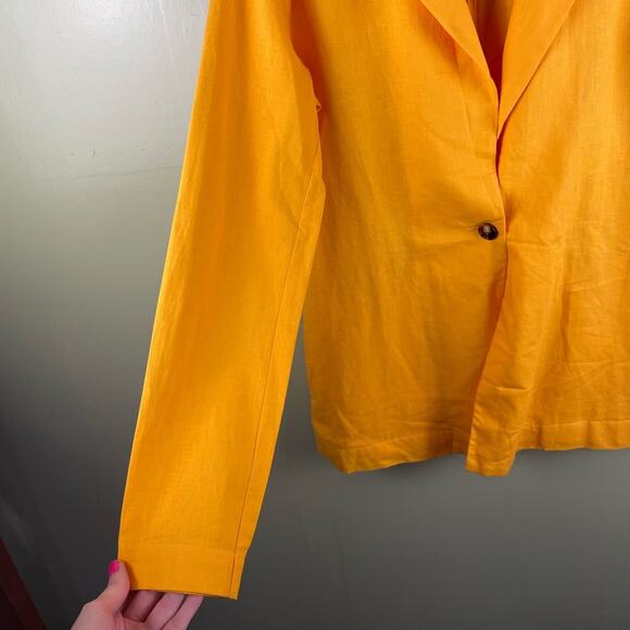 Show Me Your Mumu Artemis Blazer Canary Yellow Linen Mix Small - Picture 4 of 8